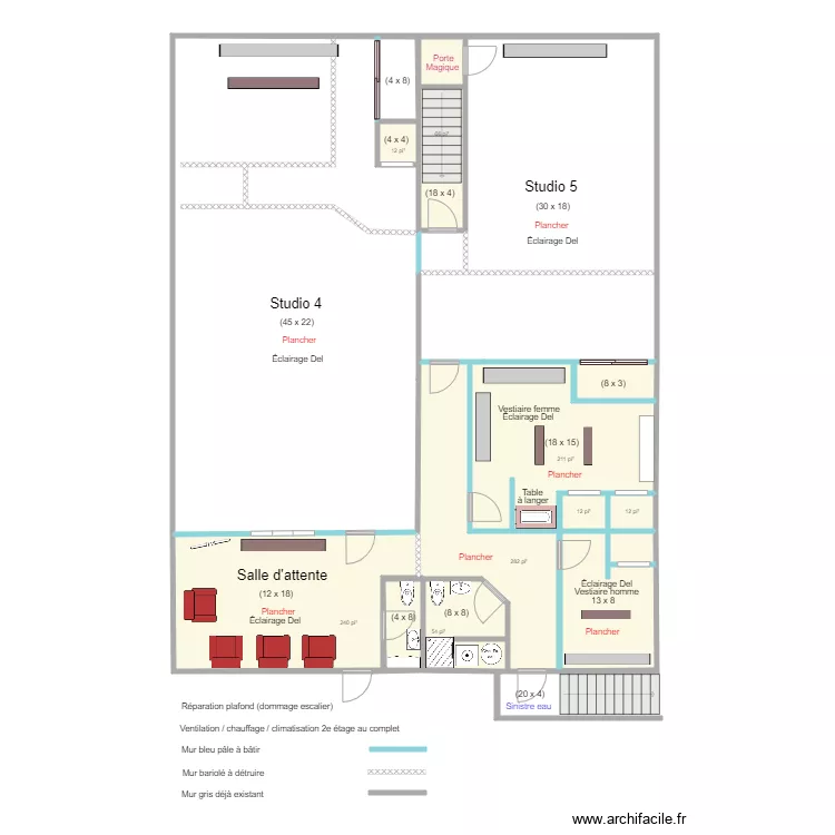 EDNL 2e &eacute;tage option 1. Plan de 