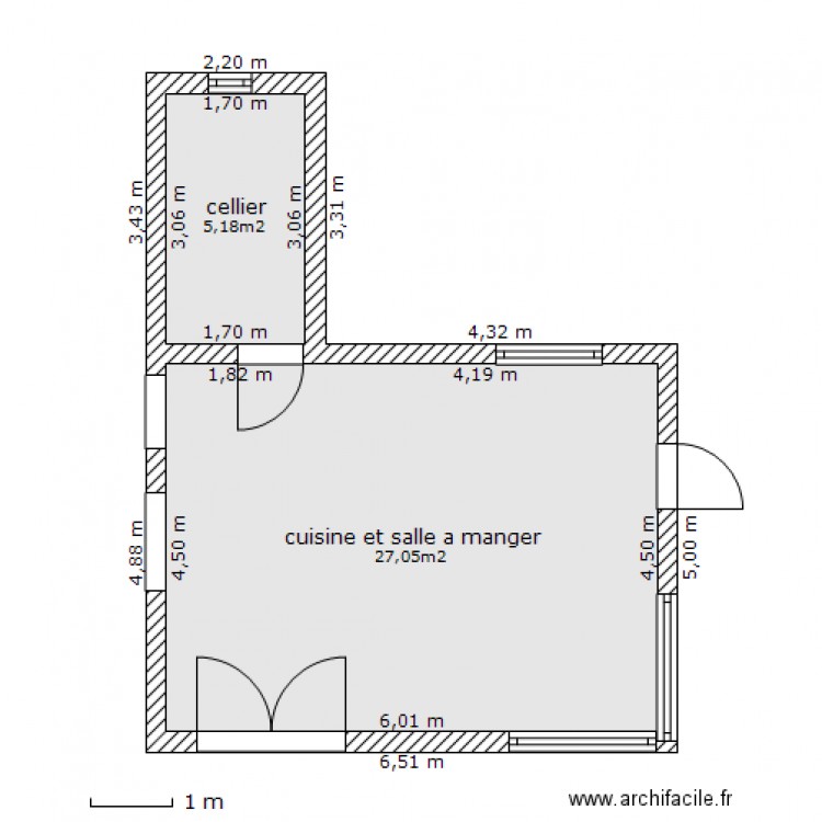 extension cabanon. Plan de 0 pièce et 0 m2