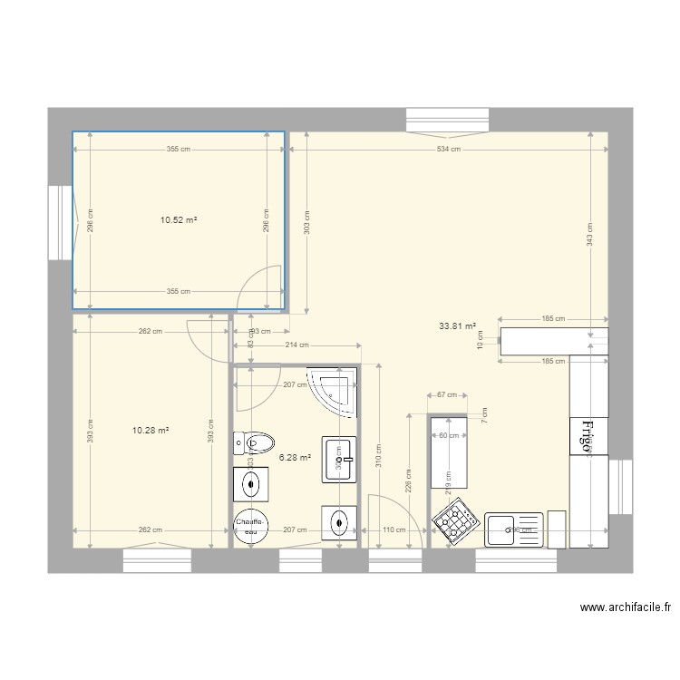 Maison 8. Plan de 4 pièces et 61 m2