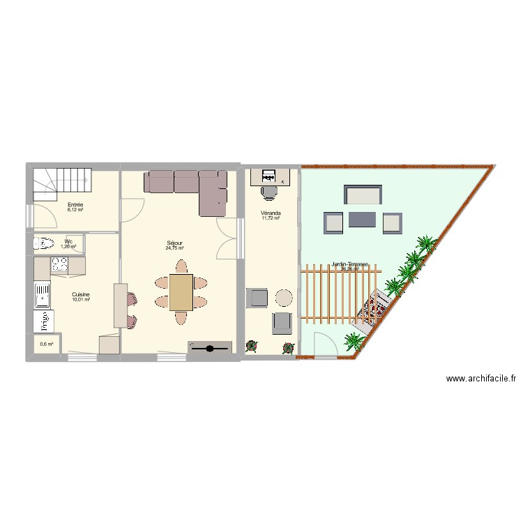 SAURAT . Plan de 14 pièces et 123 m2