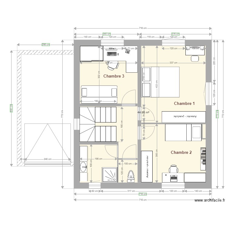 maison vergoignan étage état futur. Plan de 0 pièce et 0 m2