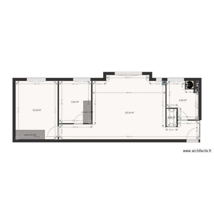 Plan existant appartement Génis. Plan de 0 pièce et 0 m2