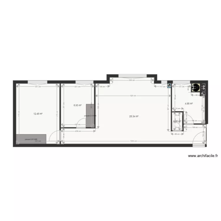 Plan existant appartement G&eacute;nis. Plan de 