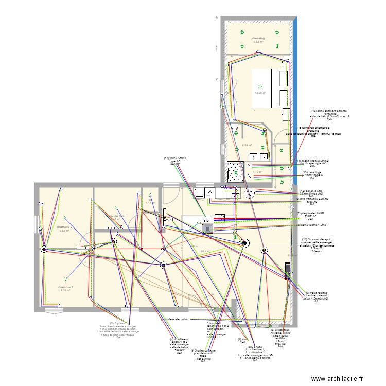 maison plan electrique . Plan de 0 pièce et 0 m2