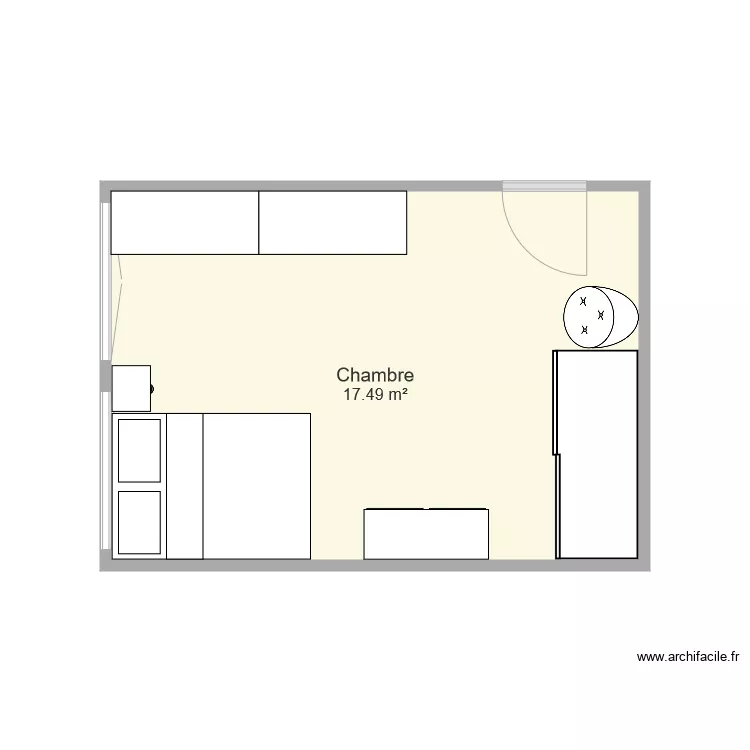 Chambre V1. Plan de 