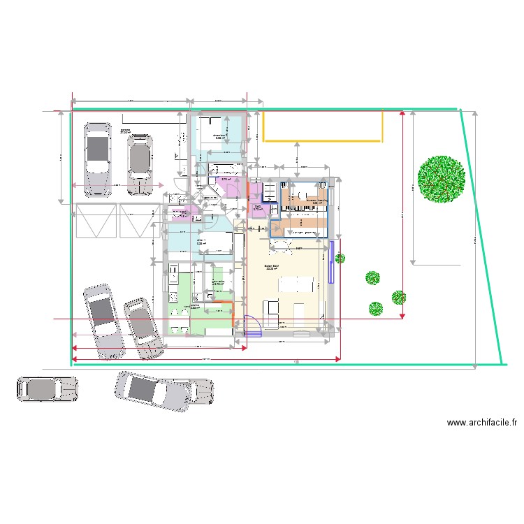 essai en T inversé table ds cuisine chbr ds barre T wc sur ext. Plan de 0 pièce et 0 m2