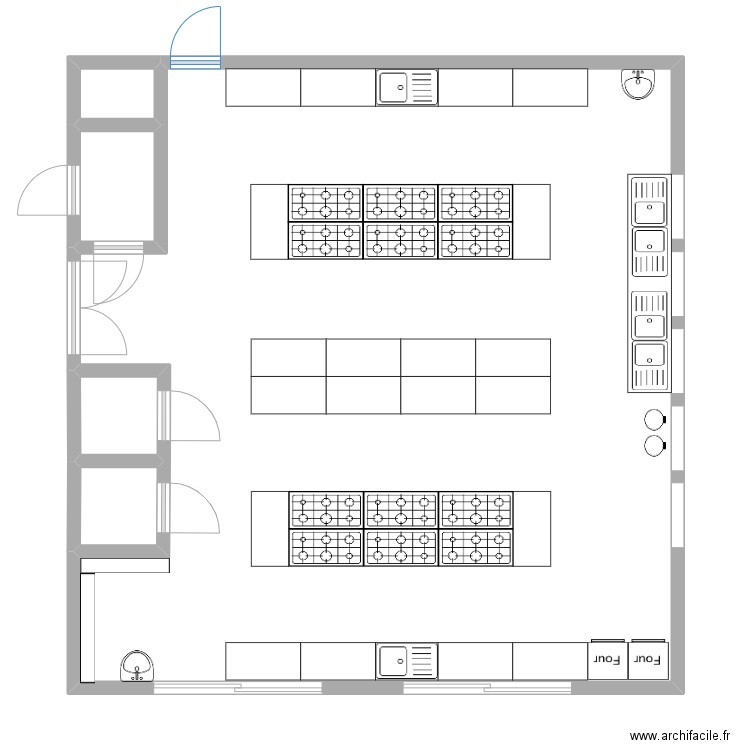 cuisine initiation . Plan de 5 pièces et 91 m2