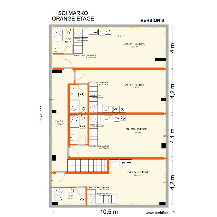 GRANGE MARKO VERSION 6. Plan de 15 pièces et 160 m2