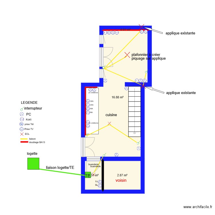 CSS ELEC RDC. Plan de 0 pièce et 0 m2