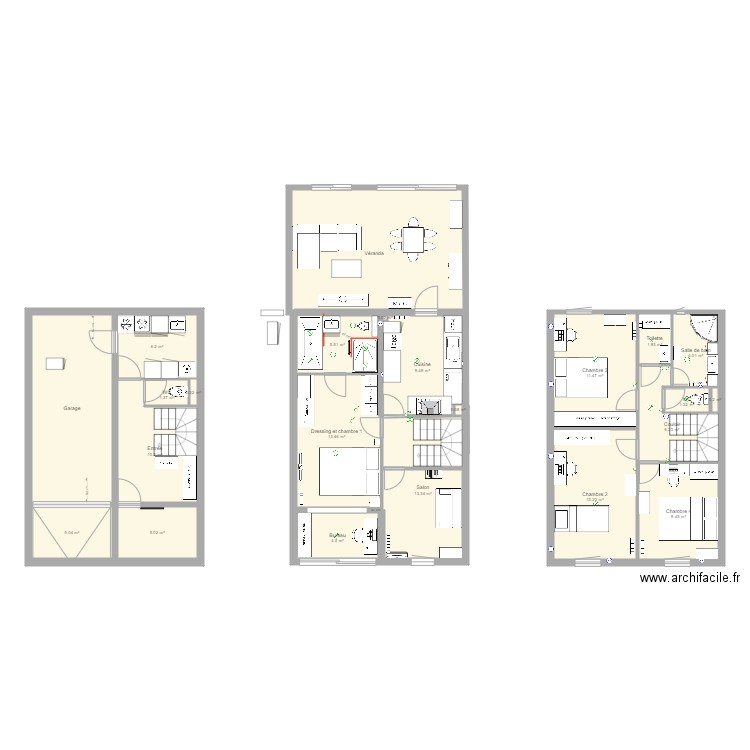 Maison sdb parentale  09 05 modif cellier   sdb. Plan de 0 pièce et 0 m2