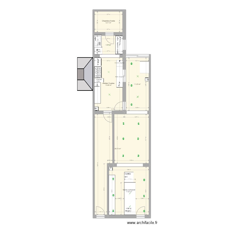 ju 2Rez Tmp2 version . Plan de 6 pièces et 83 m2