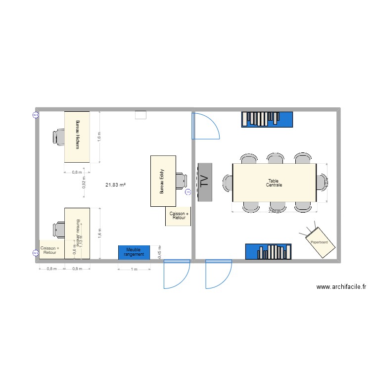 Bureau projet V2. Plan de 0 pièce et 0 m2