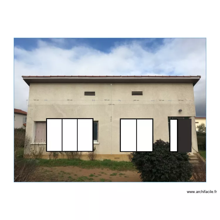 Fa&ccedil;ade SUD. Plan de 