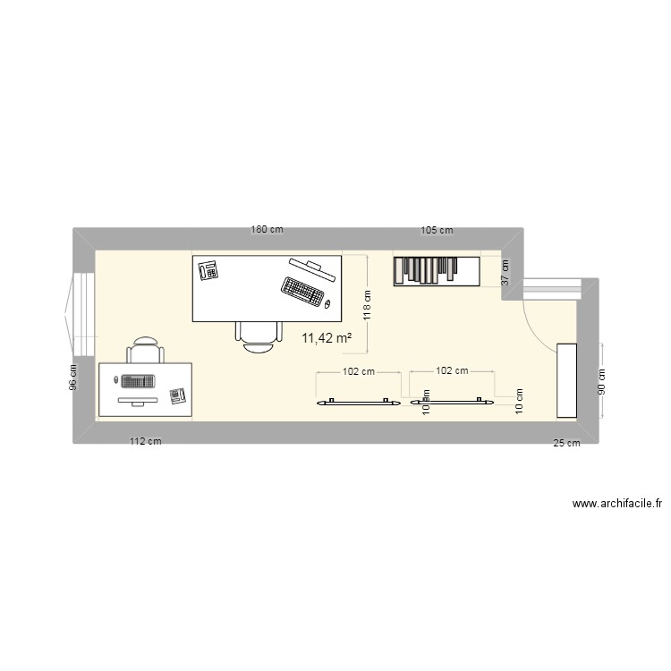 chambre droite 1er . Plan de 0 pièce et 0 m2