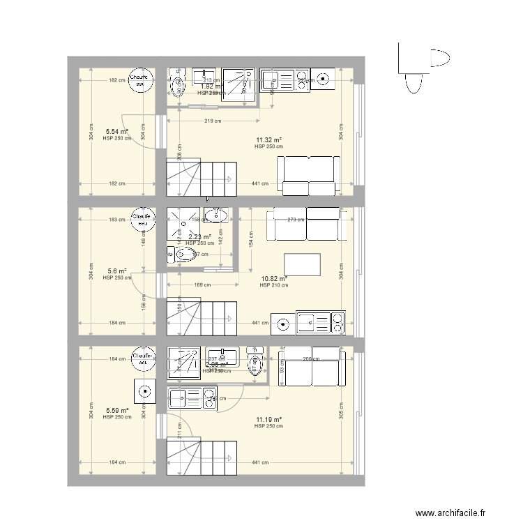 AILHON V1 STUDIO. Plan de 0 pièce et 0 m2