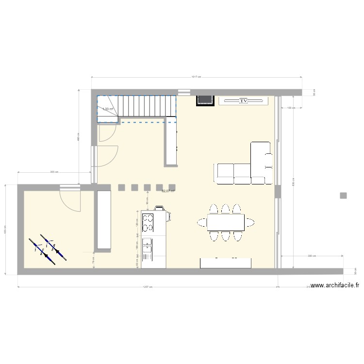 nouveau projet. Plan de 9 pièces et 176 m2