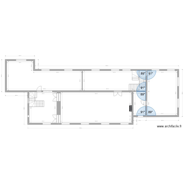 Niveau 1 + chambre niveau 2 Formentin SH1. Plan de 6 pièces et 222 m2