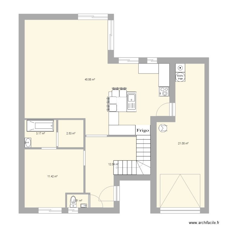 Etage 3 chambres cuis agg ss ext. Plan de 0 pièce et 0 m2