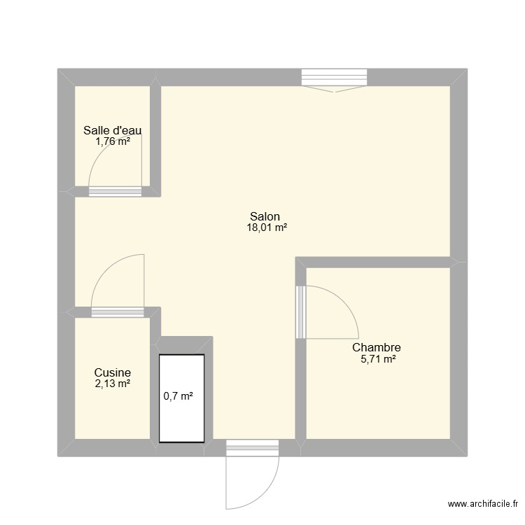 durosier. Plan de 5 pièces et 28 m2