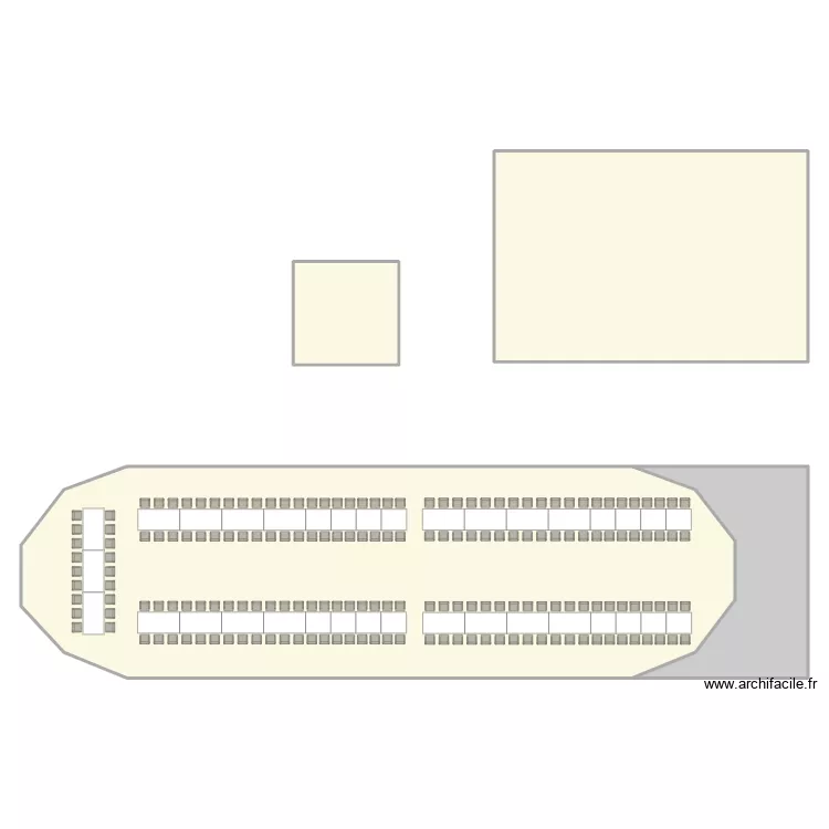 Mariage tente. Plan de 4  et 535 m²