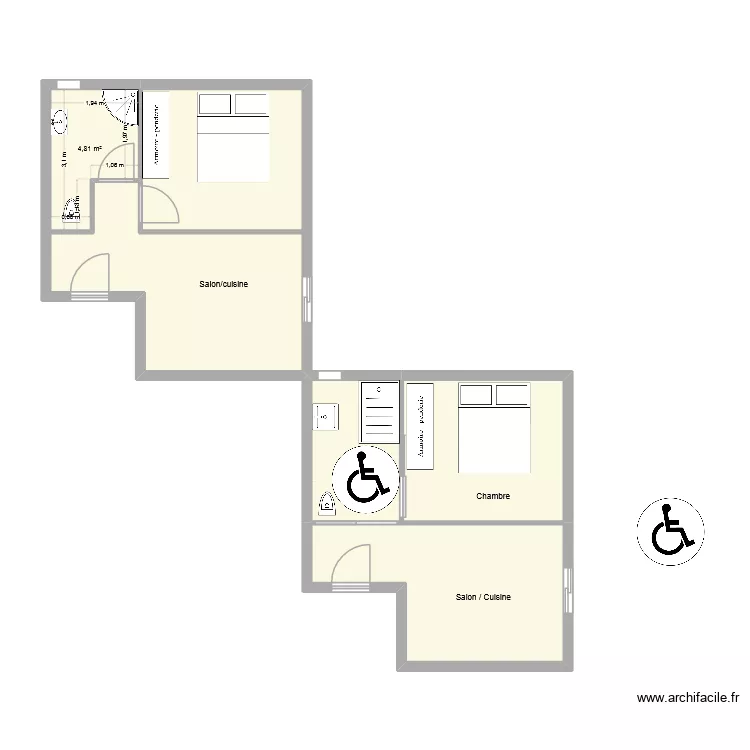 BTP. Plan de 5  et 60 m²