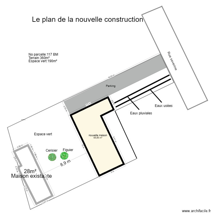 mehhmet. Plan de 1 pièce et 59 m2