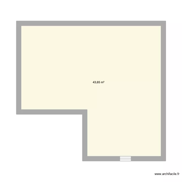 efzaaaa dz. Plan de 1  et 44 m²