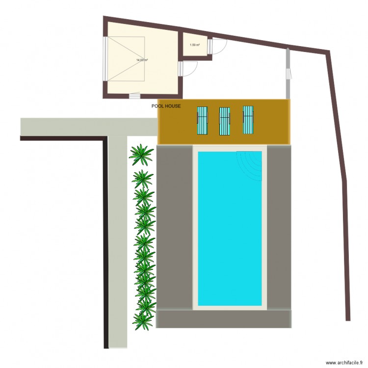 pool house piscine nico6. Plan de 0 pièce et 0 m2
