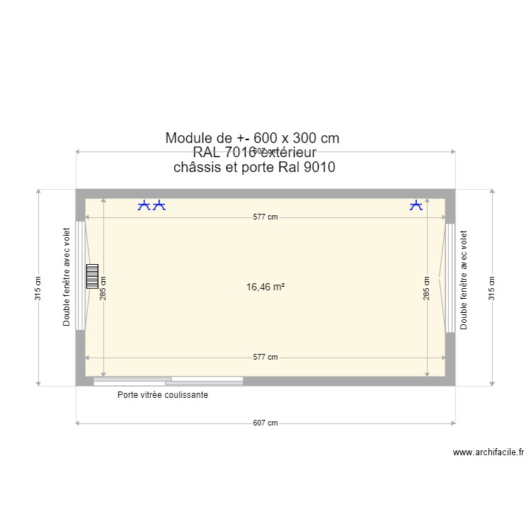 Pronatural. Plan de 1 pièce et 16 m2