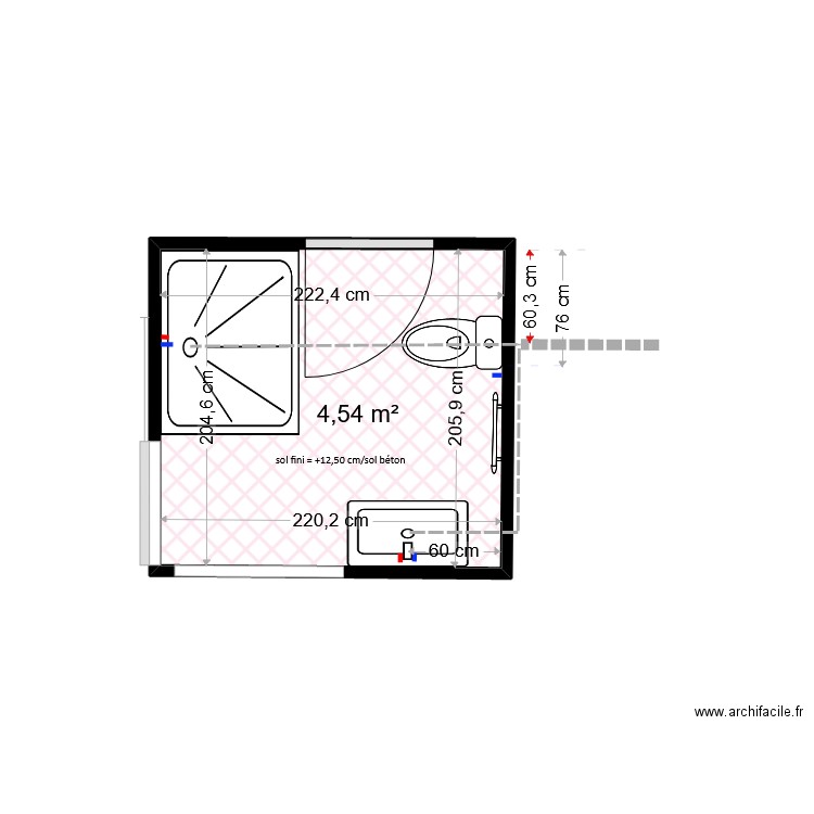 salle d'eau étage. Plan de 0 pièce et 0 m2