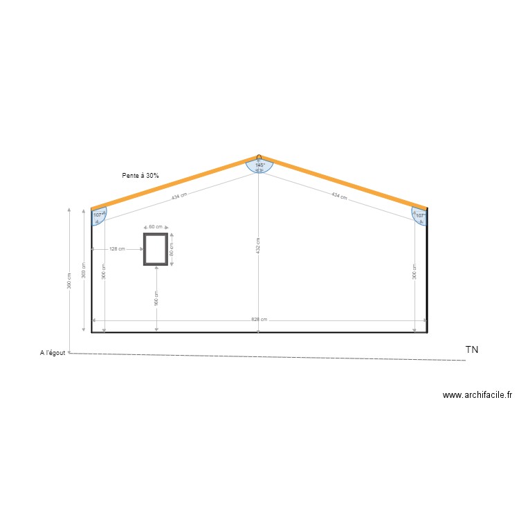 Façade EST. Plan de 0 pièce et 0 m2