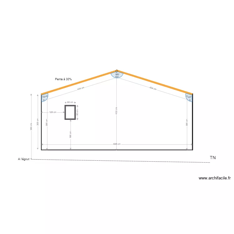 Fa&ccedil;ade EST. Plan de 