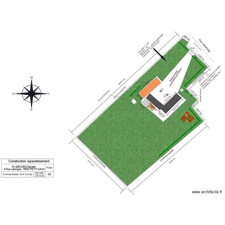 Plan de masse FUTURE. Plan de 3 pièces et 130 m2