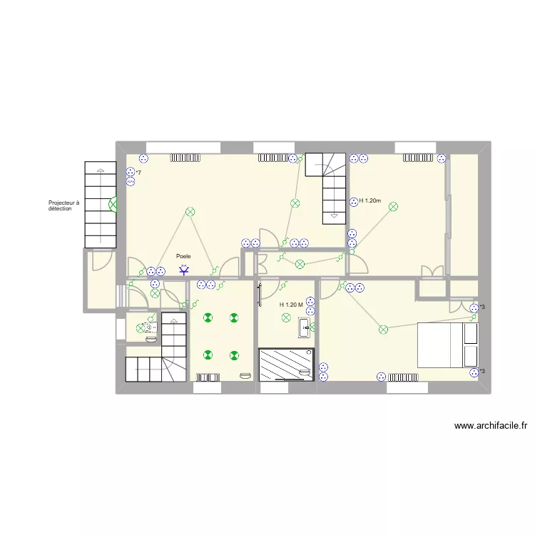 Thomas rdc implantation 3. Plan de 12  et 34 m²
