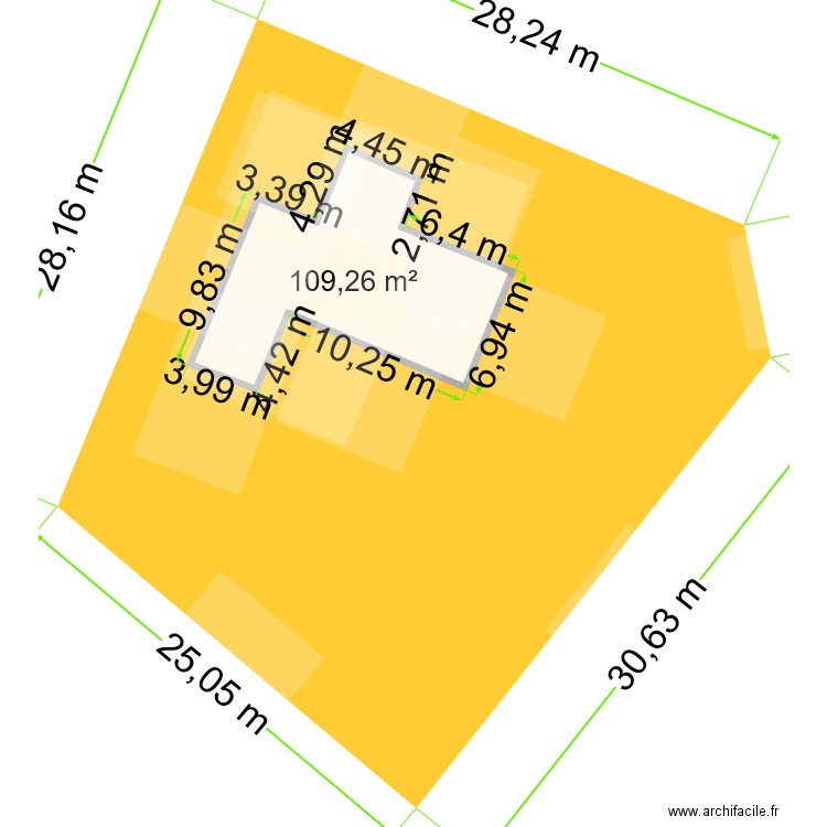 parcelle petit cosquet. Plan de 1 pièce et 109 m2