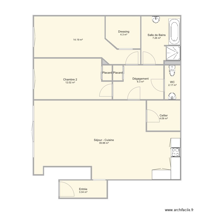 bis22. Plan de 13 pièces et 95 m2