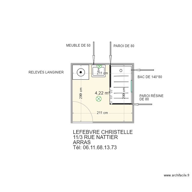 PDCH LEFEBVRE ARRAS 1. Plan de 1 pièce et 4 m2