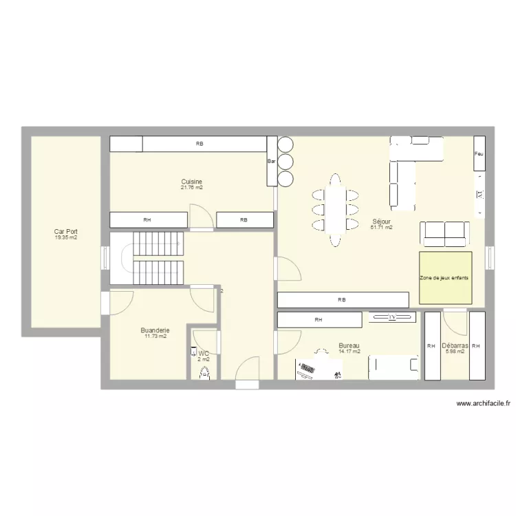Maison RDC 16. Plan de 