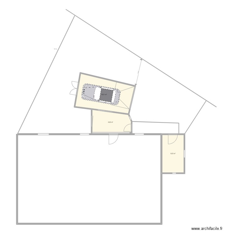 ebauche guip 1. Plan de 3 pièces et 38 m2