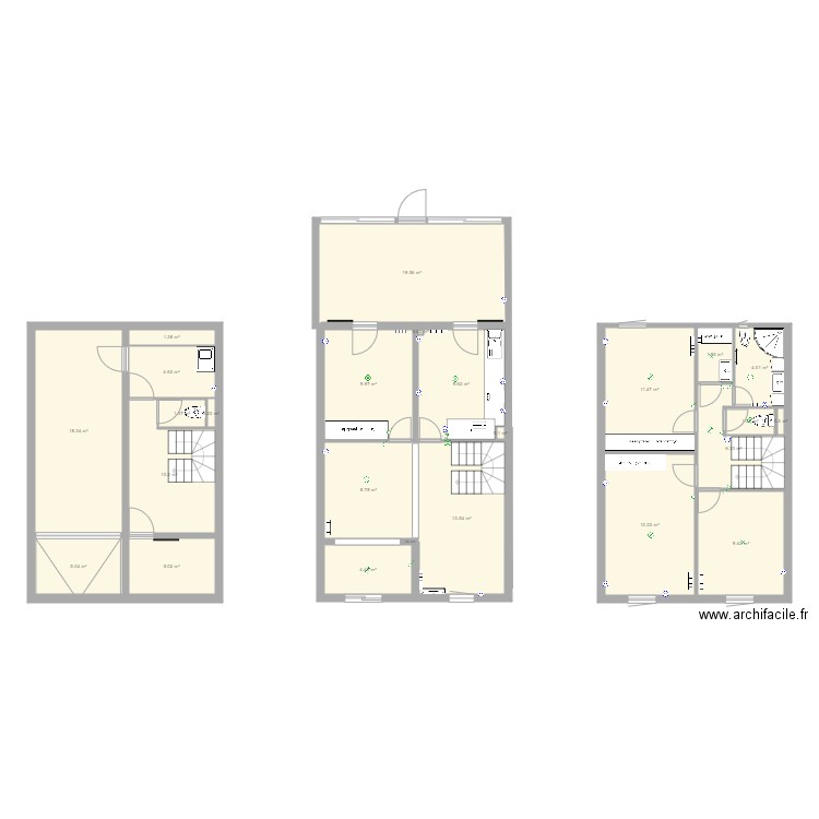 Cotes réèlles maison. Plan de 0 pièce et 0 m2