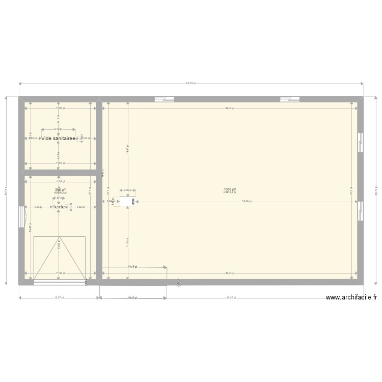 maison . Plan de 2 pièces et 125 m2