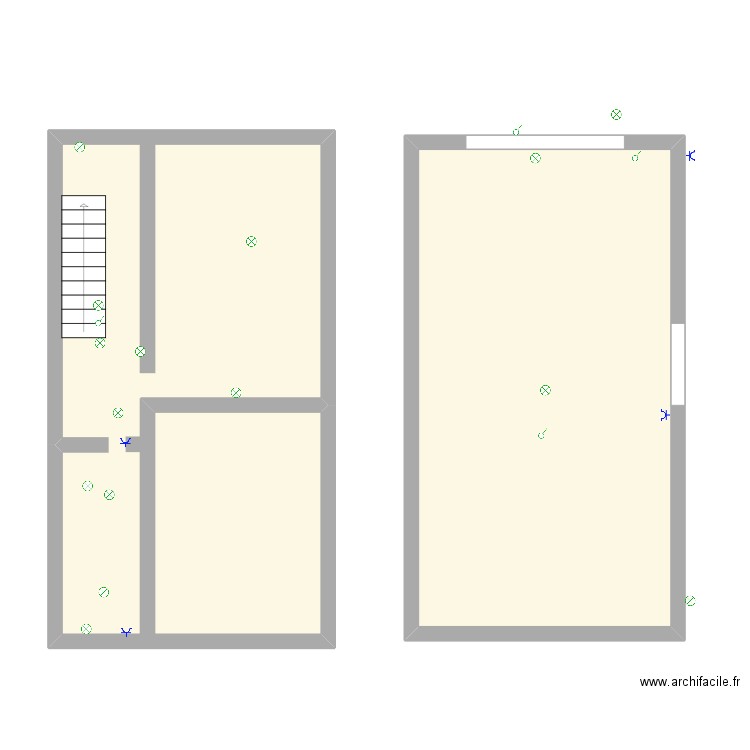 cave et garage. Plan de 2 pièces et 81 m2