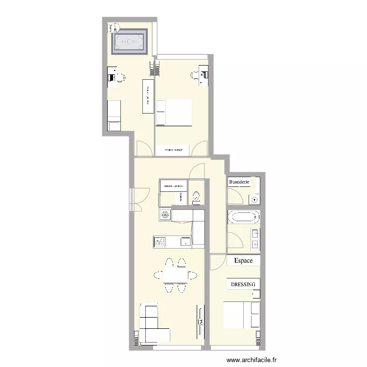 131 blv charonne retravaill&eacute;. Plan de 