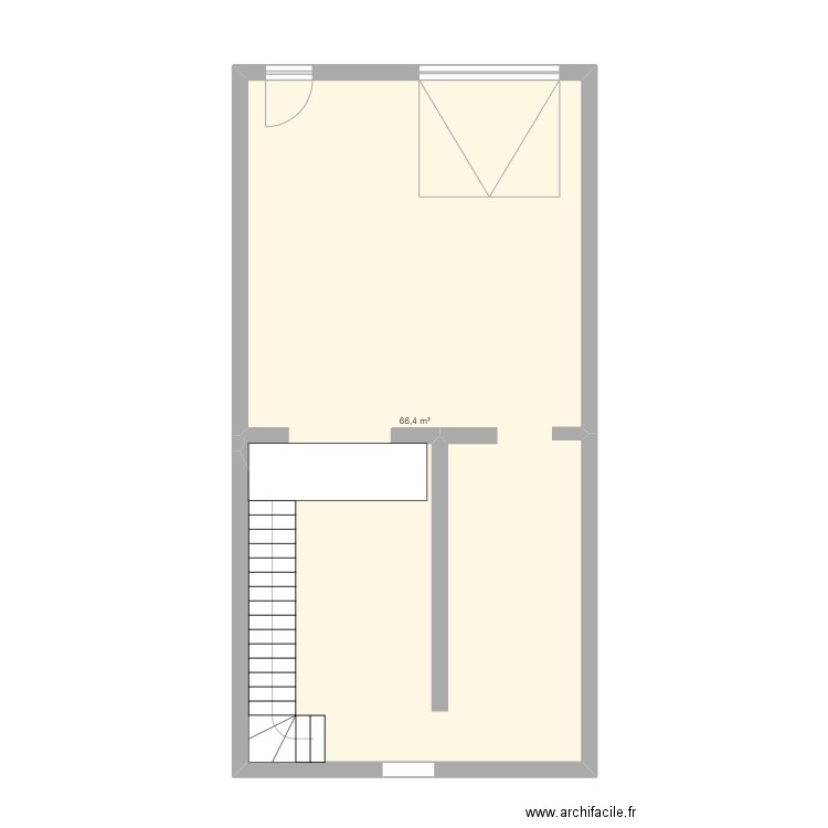 maisin olivier. Plan de 1 pièce et 66 m2