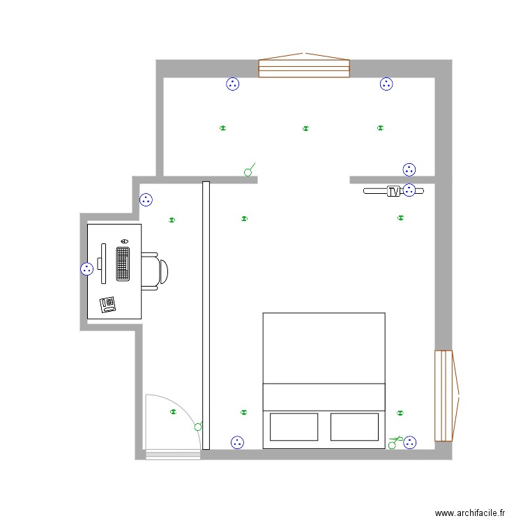chambre. Plan de 0 pièce et 0 m2