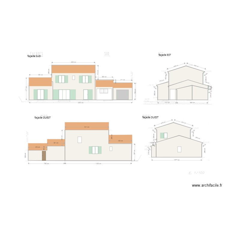 plan1facade sans image. Plan de 0 pièce et 0 m2