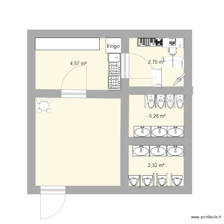 premier bahy. Plan de 4 pièces et 12 m2