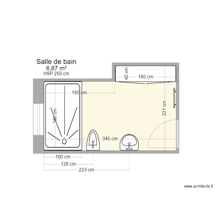 DANNEELS. Plan de 1 pièce et 7 m2