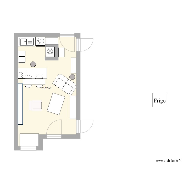 Appartement salon base option 1. Plan de 0 pièce et 0 m2