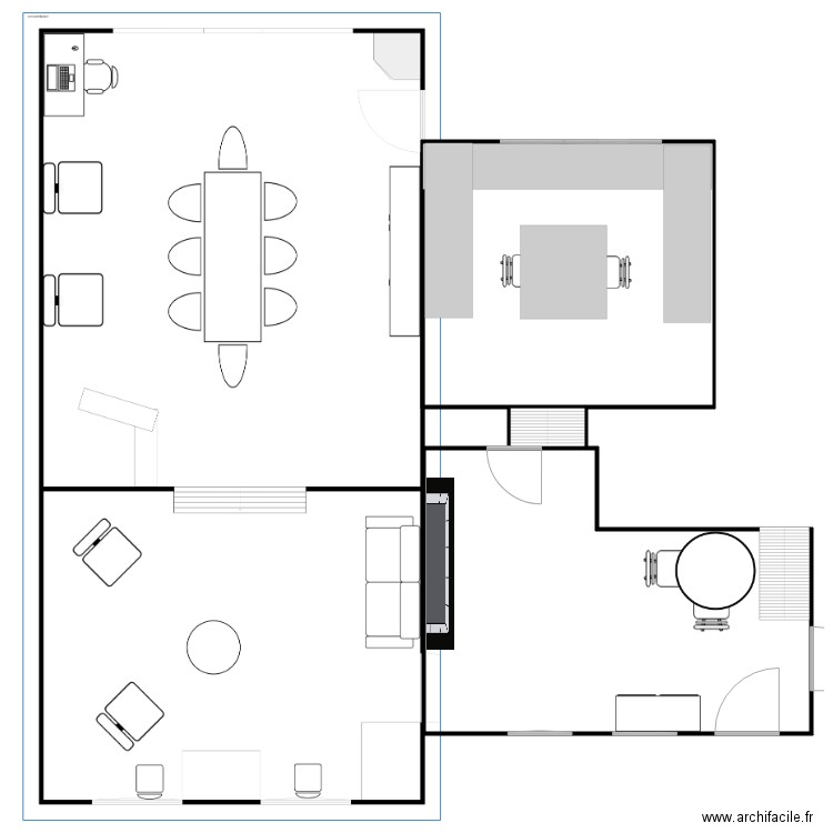 RDC. Plan de 2 pièces et 1024 m2